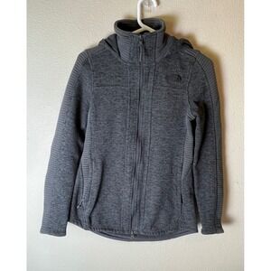 The North Face Gray Fleece Jacket Full Zip Hooded Womens‎ XS Extra Small